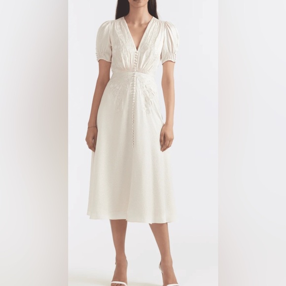 SALONI Dresses & Skirts - NWT Saloni Lea Dress In Ivory Blooms UK 6/US 2